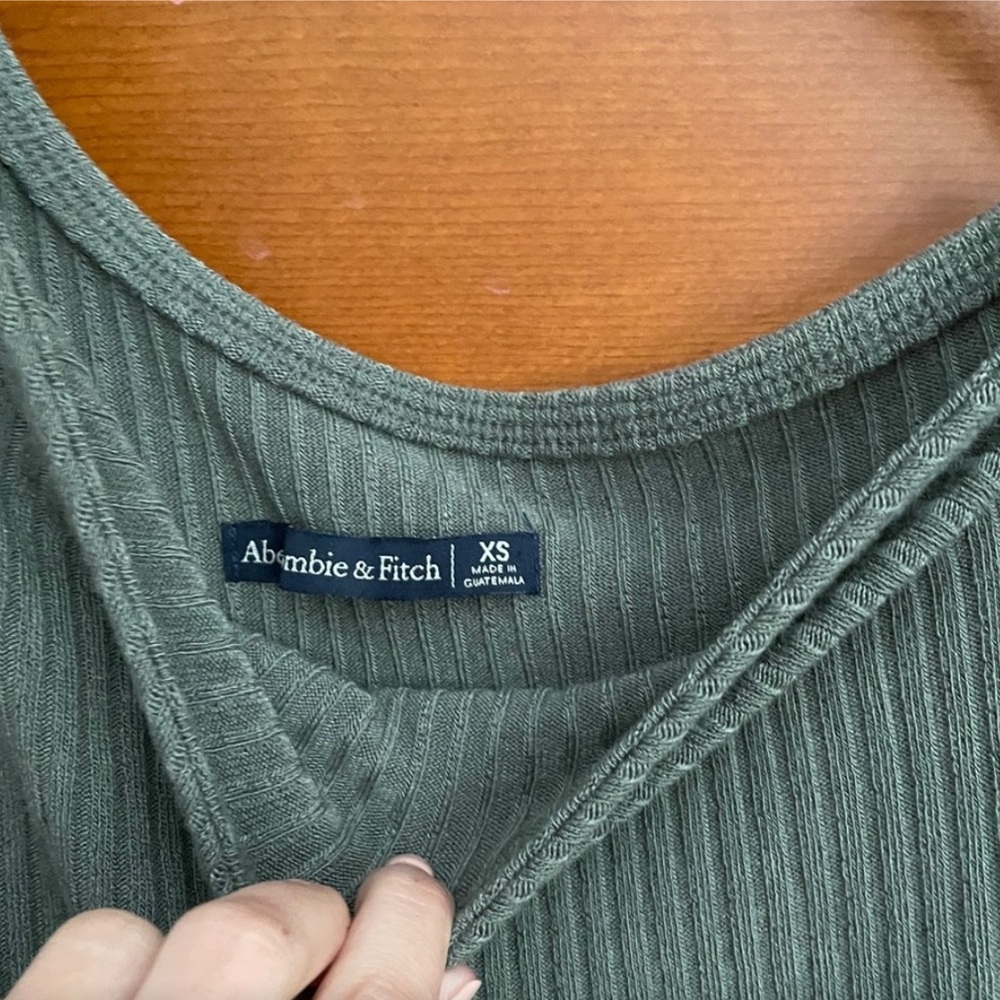 Abercrombie & Fitch Green Ribbed Top